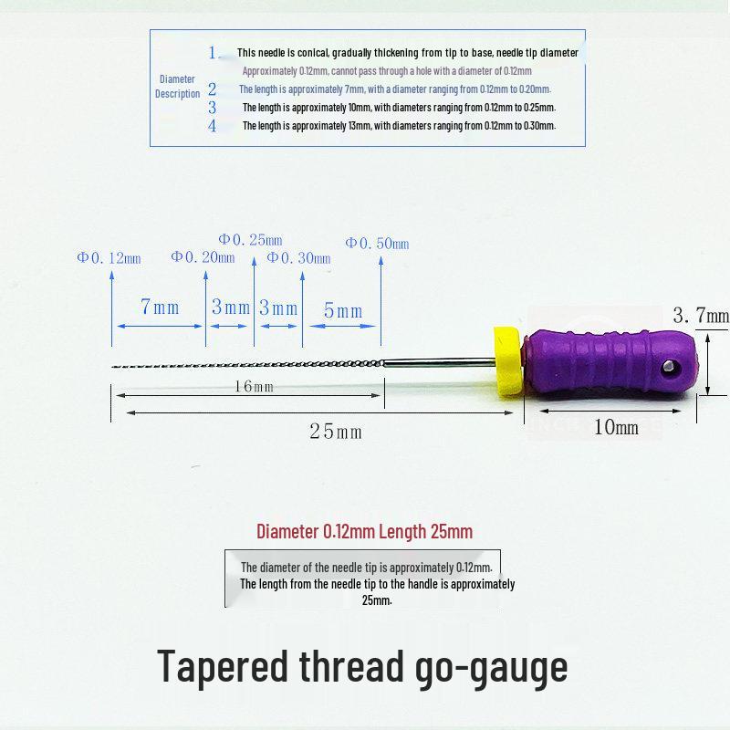 Резьбовая сверхтонкая стальная игла для чистки 0,05 мм для клапана калибра-пробки