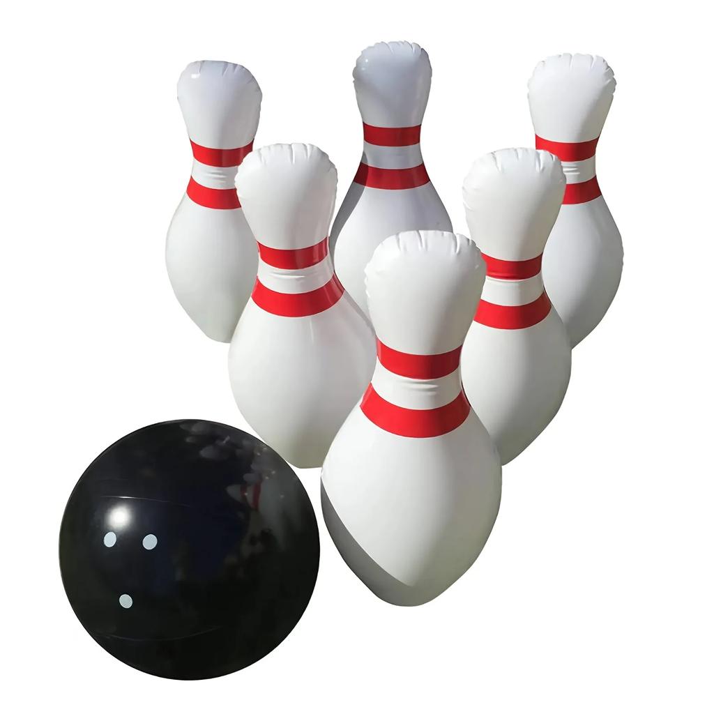 Outdoor Entertainment PVC Inflatable Bowling Set Parent-Child Fun Game Sports Bowling Beach/Sand Toys