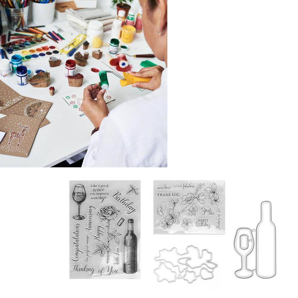 2 набора прозрачных штампов с прозрачным отпечатком, повторяющимся приклеиванием, тиснением, прозрачный штамп для создания открыток, декор