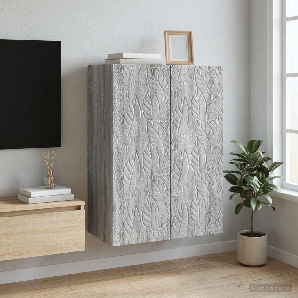 Wall Mounted Cabinet Grey Sonoma 66 x 34.5 x 90 cm Particleboard