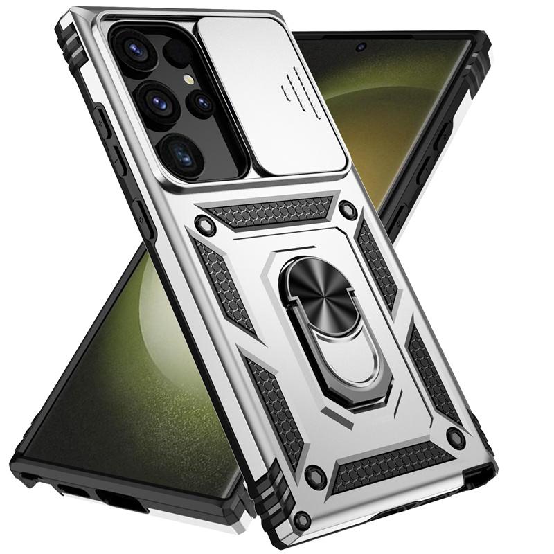 Чехол-накладка Slide Lens Protect Armor для Samsung Galaxy S24 S23 S22 S21 S20 FE S10 Plus Note 20 Ultra Military Grade Bumpers Ring Cover