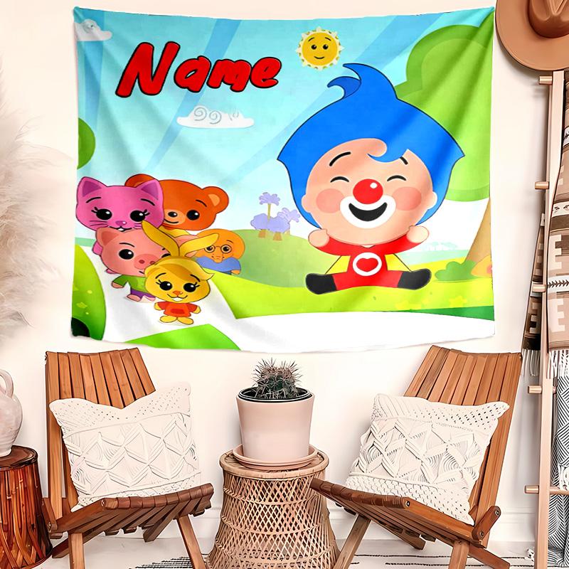 Personalized plim plim Background Tapestry,Custom Name Birthday Party,Multifunctional Wall Decoration for Home Decor,Various Occasions