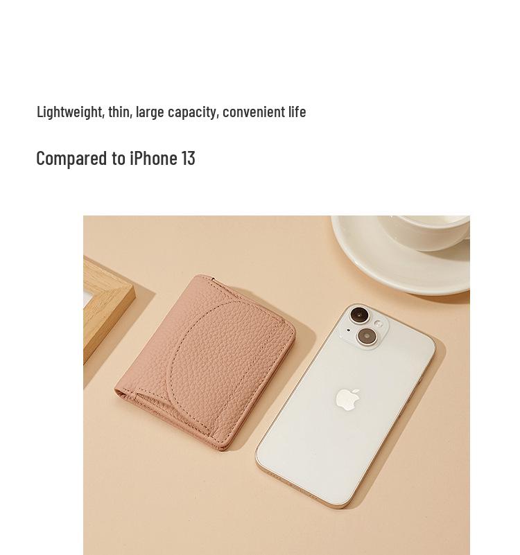 Женский кошелек из натуральной кожи с RFID-защитой с узором личи - кошелек для монет из коровьей кожи в японском стиле