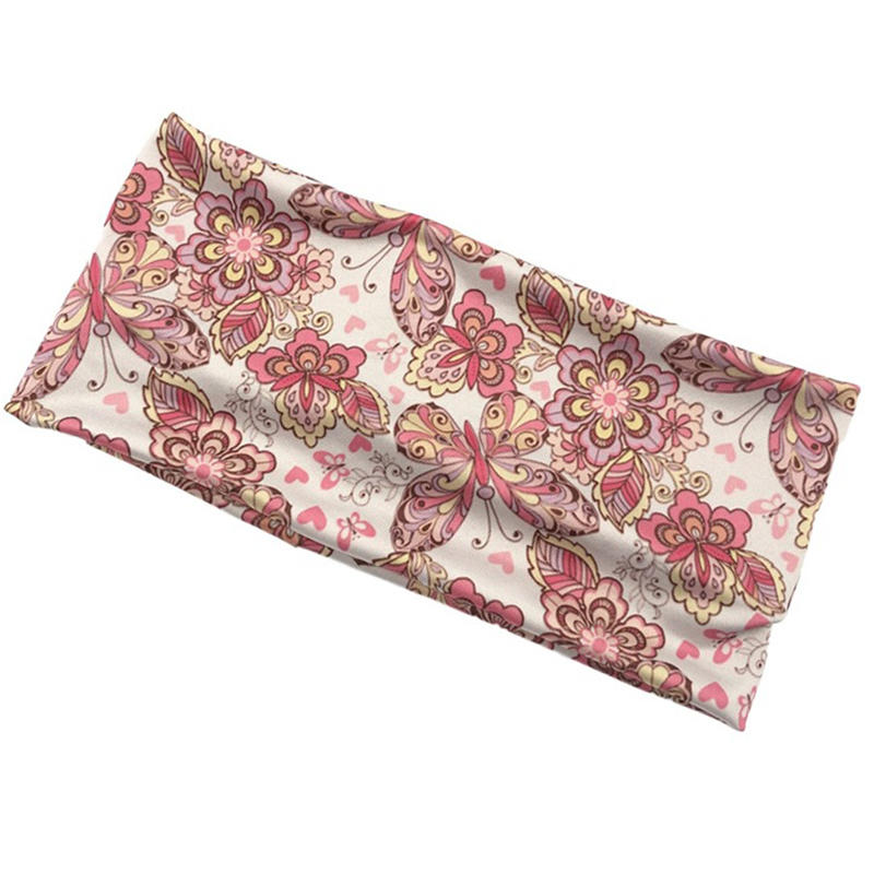 Summer Women Fashion Print Yoga Sports Elastic Headwraps Outdoor Sports and Leisure Headscarves Hair Band