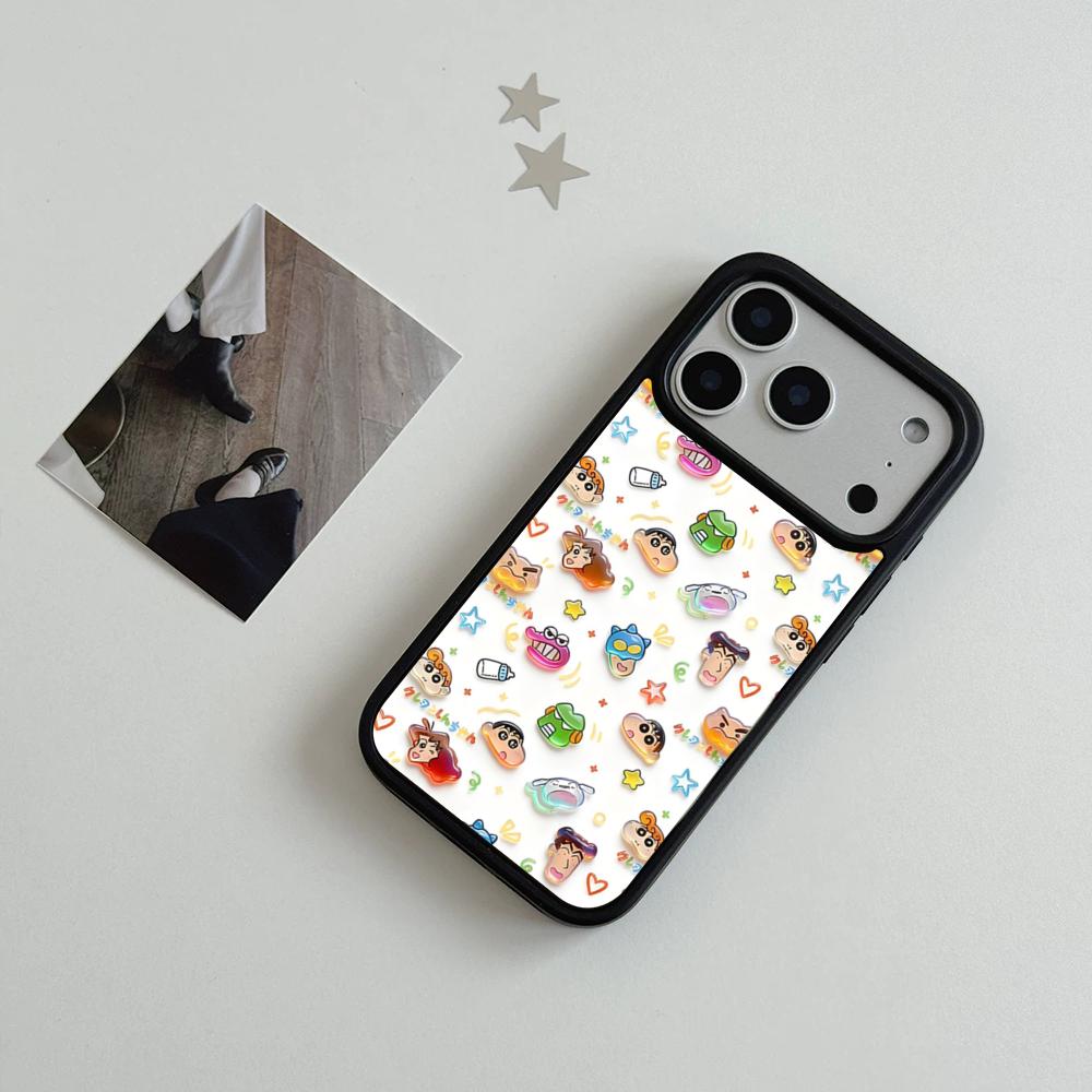 Милый C-Крейон S-Шинчан Прозрачный Чехол Для Телефона Для IPhone 17 Air 16 15 14 Plus 13 12 11 Pro Max Двухцветный Жесткий ПК Модный Защитный