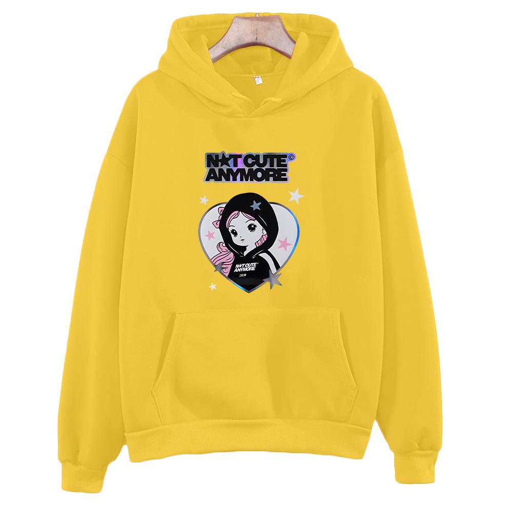 Корея K-pop ILLIT Толстовки Группа ILLIT Больше не милые Принт Одежда Мужчины Женщины Тренд Y2k Пуловер Унисекс Повседневный Флис Уличная одежда