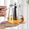 High Borosilicate Heat Resistant Glass Teapot Large Capacity Transparent Stainless Steel Tea Strainer Infuser Tea Kettle Teaware