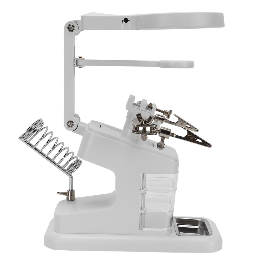 Настольная светодиодная лупа с функцией «свободные руки» для чтения, осмотра, пайки, ремонта, белая