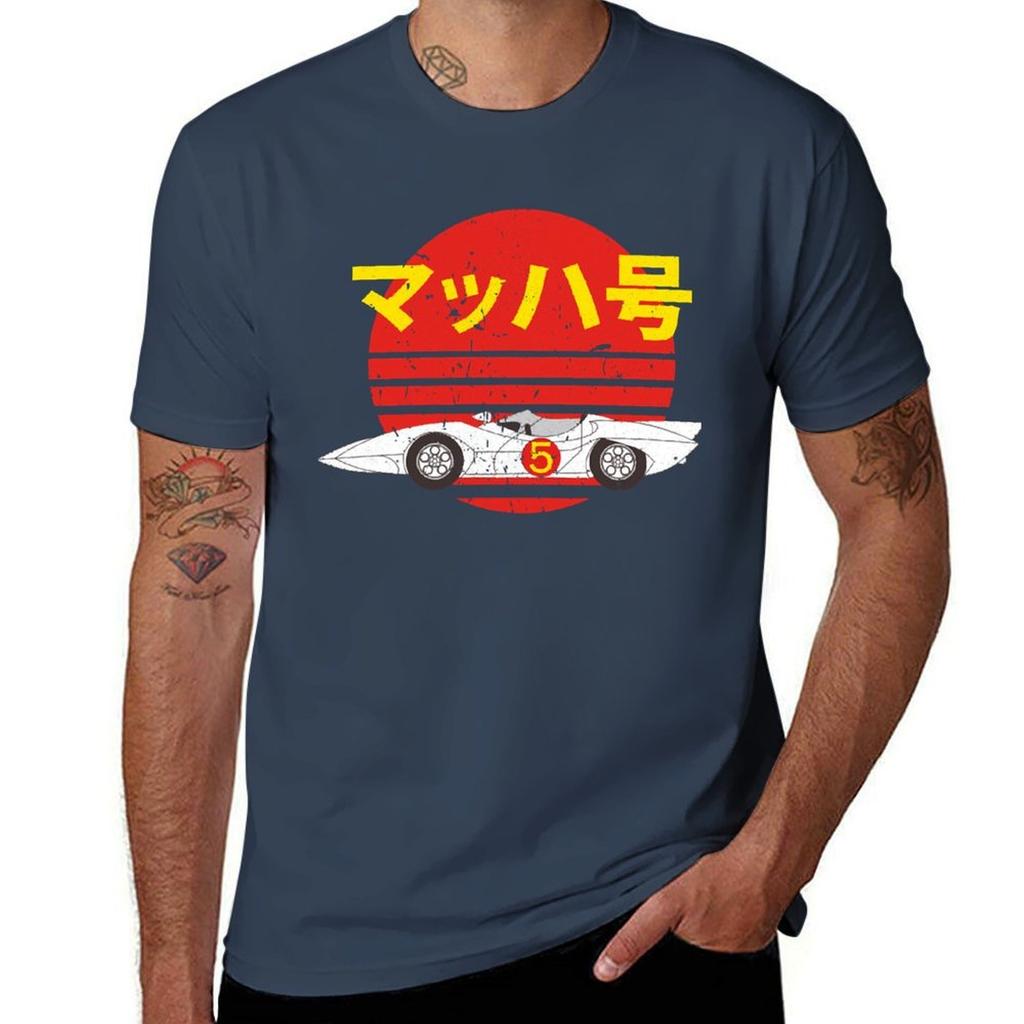 Mach 5 Speed Retro TShirt Art Pattern Printed Casual Top