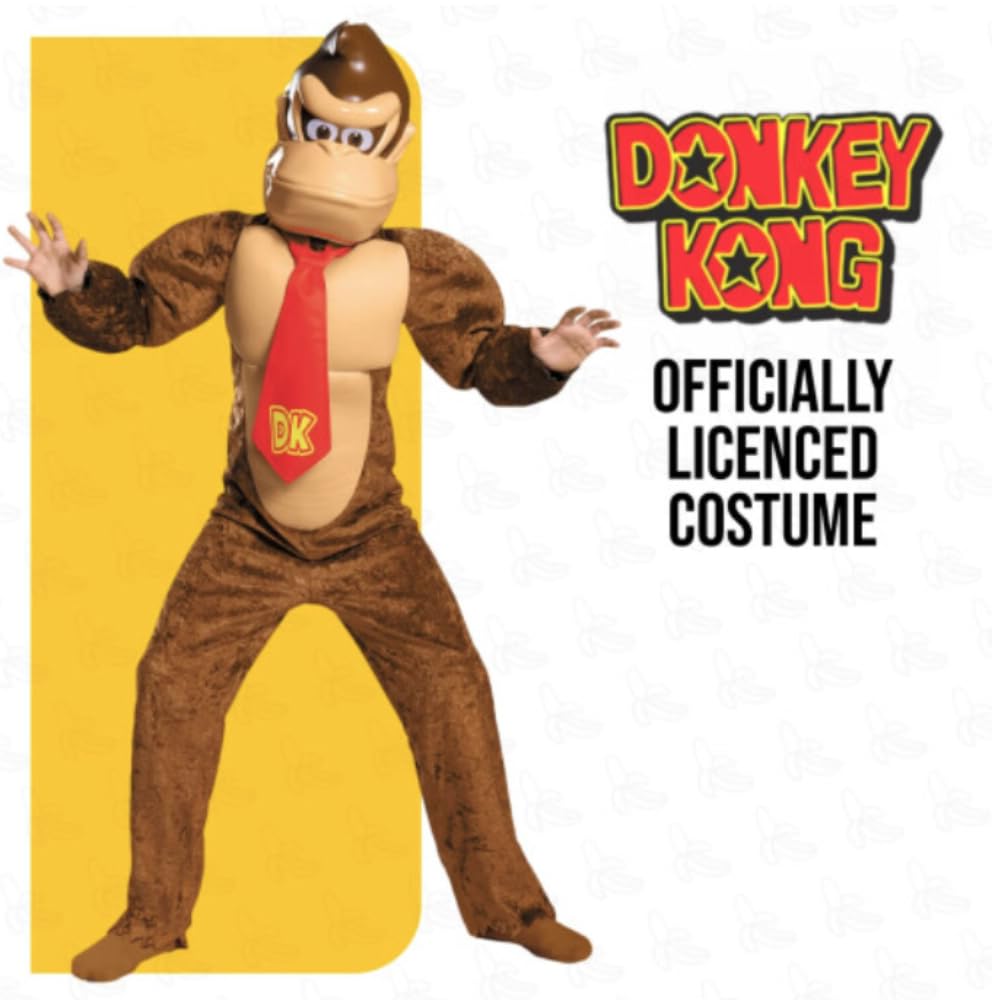 Disguise Donkey Kong Costume Deluxe Super Mario Nintendo Brown 98812K Bros. Medium/7-8