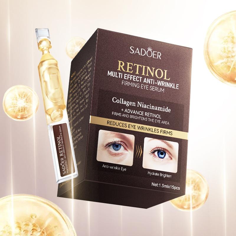 15 шт. ампул антивозрастной сыворотки для глаз с ретинолом и ниацинамидом от темных кругов и морщин