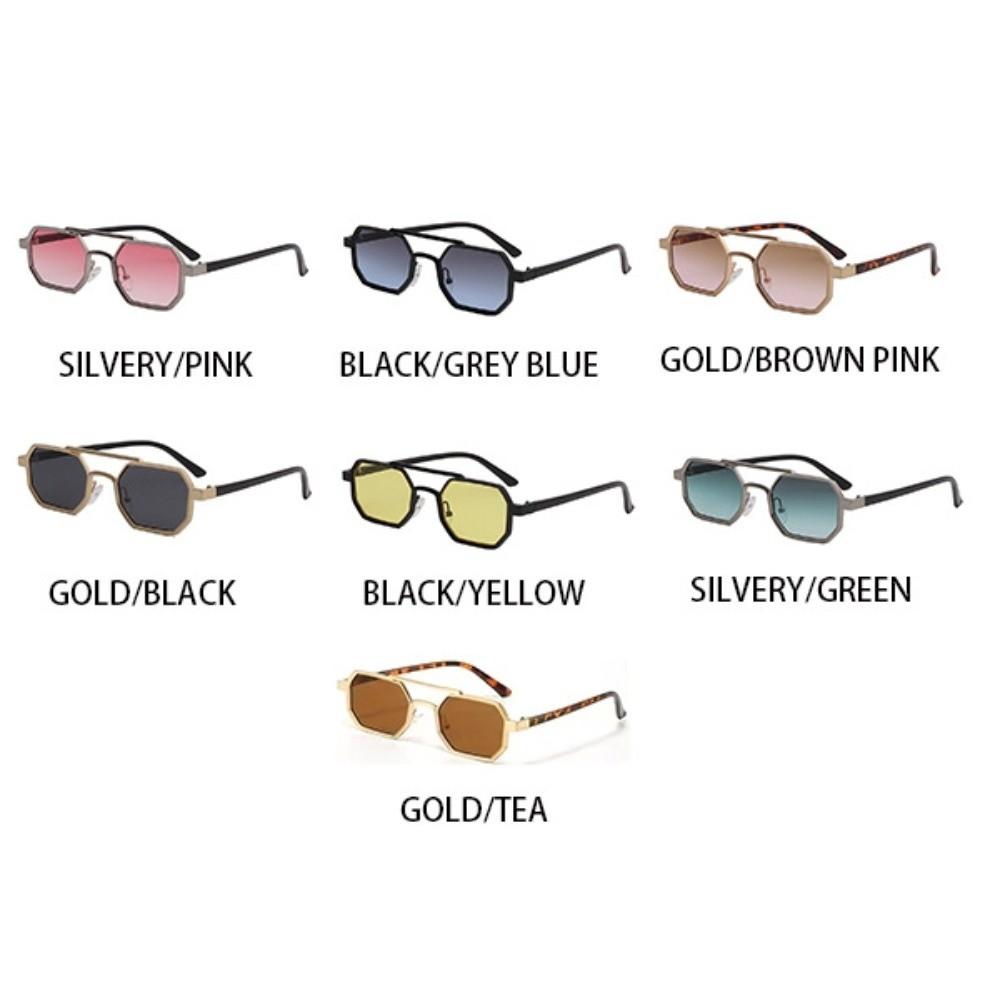 Punk Polygon Sunglasses Large Frame Multicolor Eyewear Fashion Double Beam Sun Glasses  Outdoor