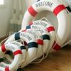 1Pc Welcome Aboard Nautical Life Lifebuoy Ring Boat Wall Hanging Home Decor
