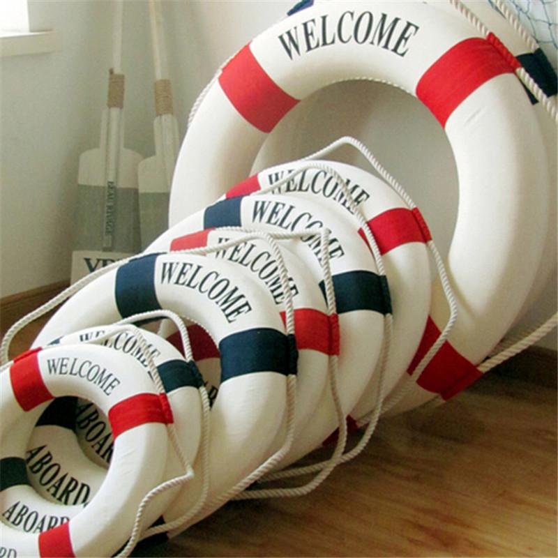 1Pc Welcome Aboard Nautical Life Lifebuoy Ring Boat Wall Hanging Home Decor