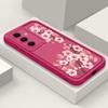 Мягкий чехол для телефона из ТПУ с розовым цветочным принтом для Samsung S25 Plus S24 FE S23 Ultra S22 A56 A16 A15 A55 A36 A06 A05 A35 A34, противоударный матовый чехол-бампер