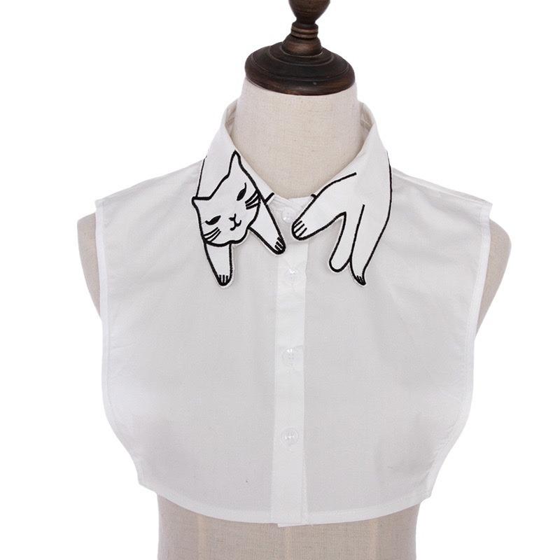 Fake Collar Versatile Faux Shirt Collar Autumn Winter Sweater Decorative Shirt Collar Inner Layer Base Lace Satin Cotton Doll Co