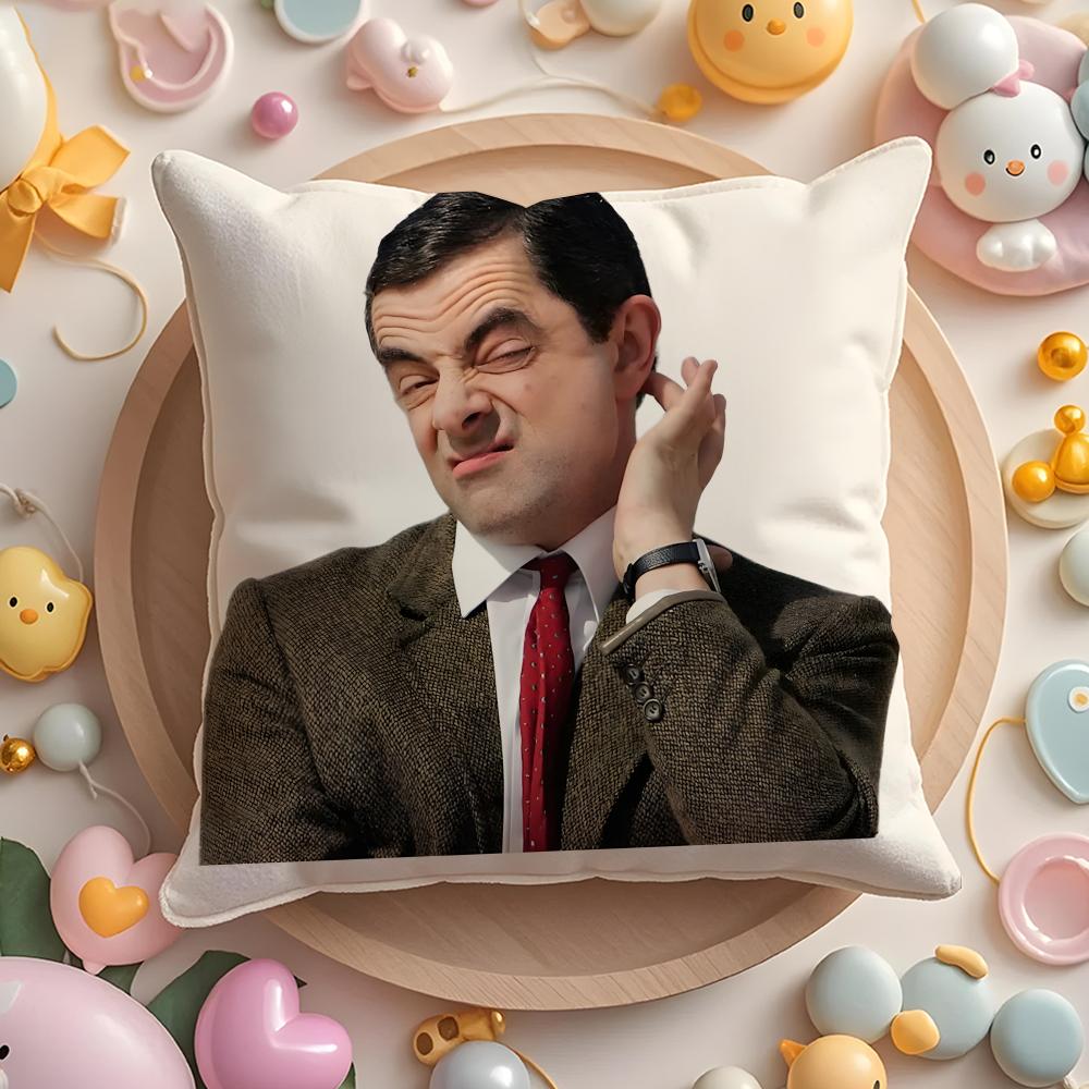 Наволочка Mr B-Bean-N Мягкая Плюшевая Ткань Двусторонняя Печатная Наволочка для Подушки Теплая Зимняя Подушка для Дивана