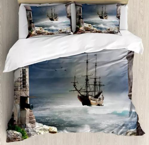 Pirate Ship Duvet Cover Set Bed Decoration First Choice Gift Suitable For Children Boys Girls And Adults Soft Warm Breathable