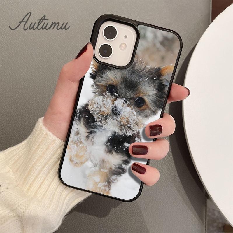 Чехол для телефона со щенком йоркширского терьера для iPhone 11 12 13 14 Pro Max mini X XR XS SE 2020 6S 7 8 Plus Samsung S21 S22