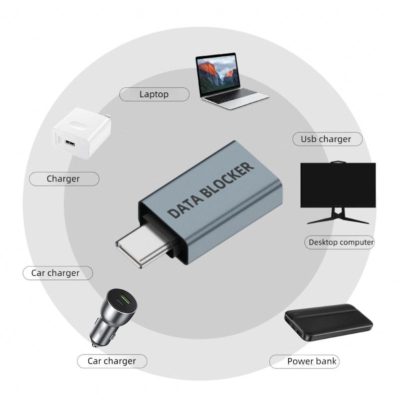 Универсальный USB-адаптер только для зарядки из алюминиевого сплава с физическим отключением данных, безопасная зарядка от общественных портов, незаменим в путешествиях
