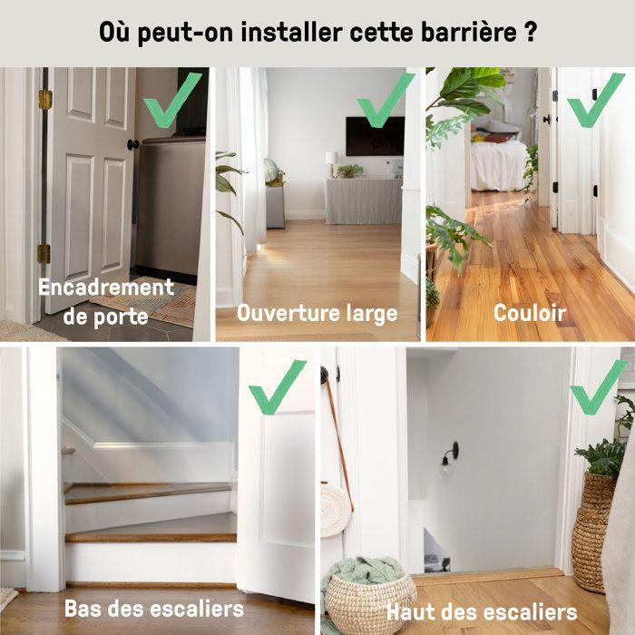 INGENUITY Barrière de sécurité sans perçage- Easy Install- de 73 à 80 cm - pression, sans vis ni perçage, enfant, bebe, escalier