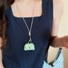 Anti-loss Mini Coin Purse Necklace Hanging Neck Sweater Chain Portable Long Leather Necklace  Women