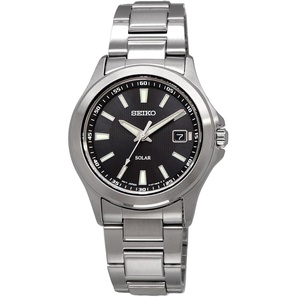 Мужские часы Seiko Solar Quartz SBPN067 Серебристо-черные 40 мм