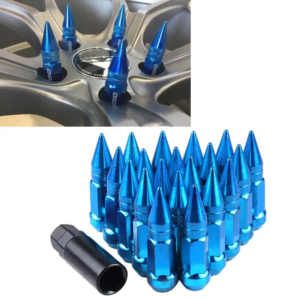 20pcs Racing Composite Nut Longer Nut Steel Lock Wheel Lug Nut Bolt With Spikes Universal Car Styling Wheel Nuts M12X1.5/M12X1.5