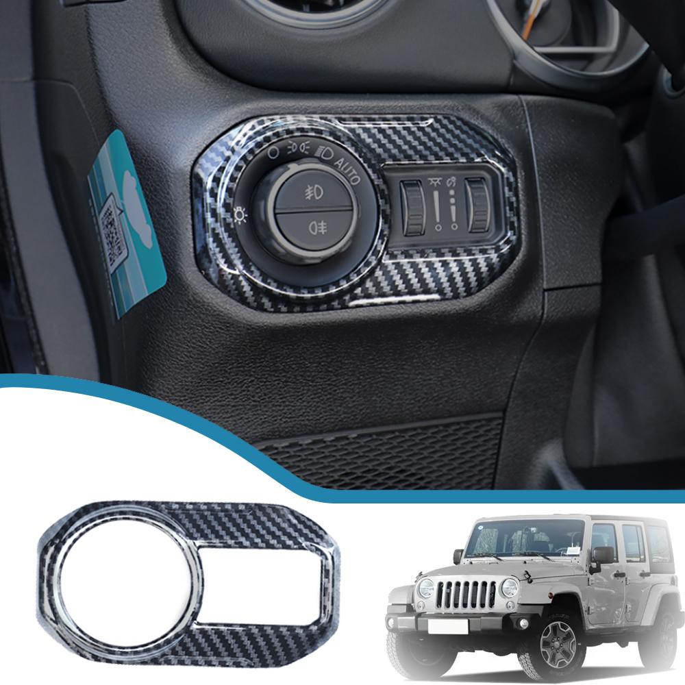 Car Headlight Switch Button Decoration Cover Stickers for Jeep Wrangler JL Gladiator JT 2018-2023 Interior Mouldings
