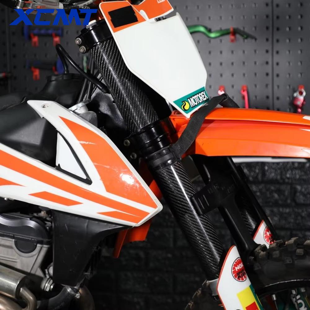 Adjustable Motorcycles PartsCarbon Fiber Front Fork Shock Protector Guard For KTM KAWASAKI SUZUKI HONDA YAMAHA Universal Parts