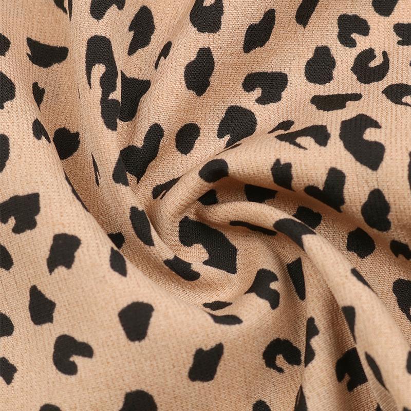 Women's Summer Design Sense Short Sleeve Leopard Pattern Shirt Blouses Loose Chic Tops