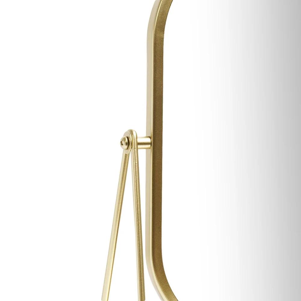 Современное золотое настольное зеркало Прочное зеркало для макияжа на подставке с регулируемым наклоном Идеально для макияжа, ухода, домашнего декора Шикарный акцент