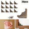 20 Pieces Antique Brass Box Corner Protectors for Jewelry Boxes, Chests, Tables Picture Frames and Panels Edge Protection Covers