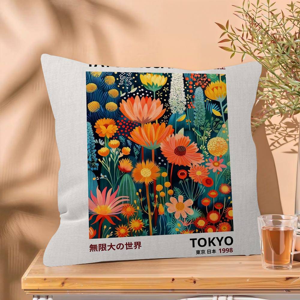 Yayoi Kusama Japanese Abstract Cushion Cover Pillowcase Upholstery Sofa Throw Pillow Home Decor Pillowcas