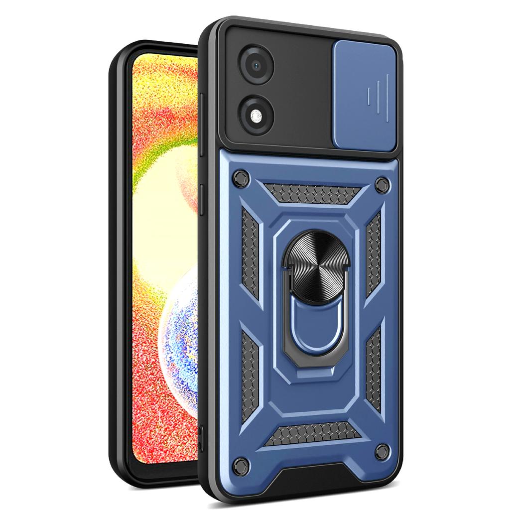 Для Motorola Moto E13 4G Чехол-подставка с выдвижной защитой камеры из ПК+ТПУ