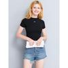 Celebrity Style Ins Crop-Top Short Sleeve T-shirt Women's 2025 Summer New Arrival Short Pure Cotton T-shirt Undershirt Tops Fashion
