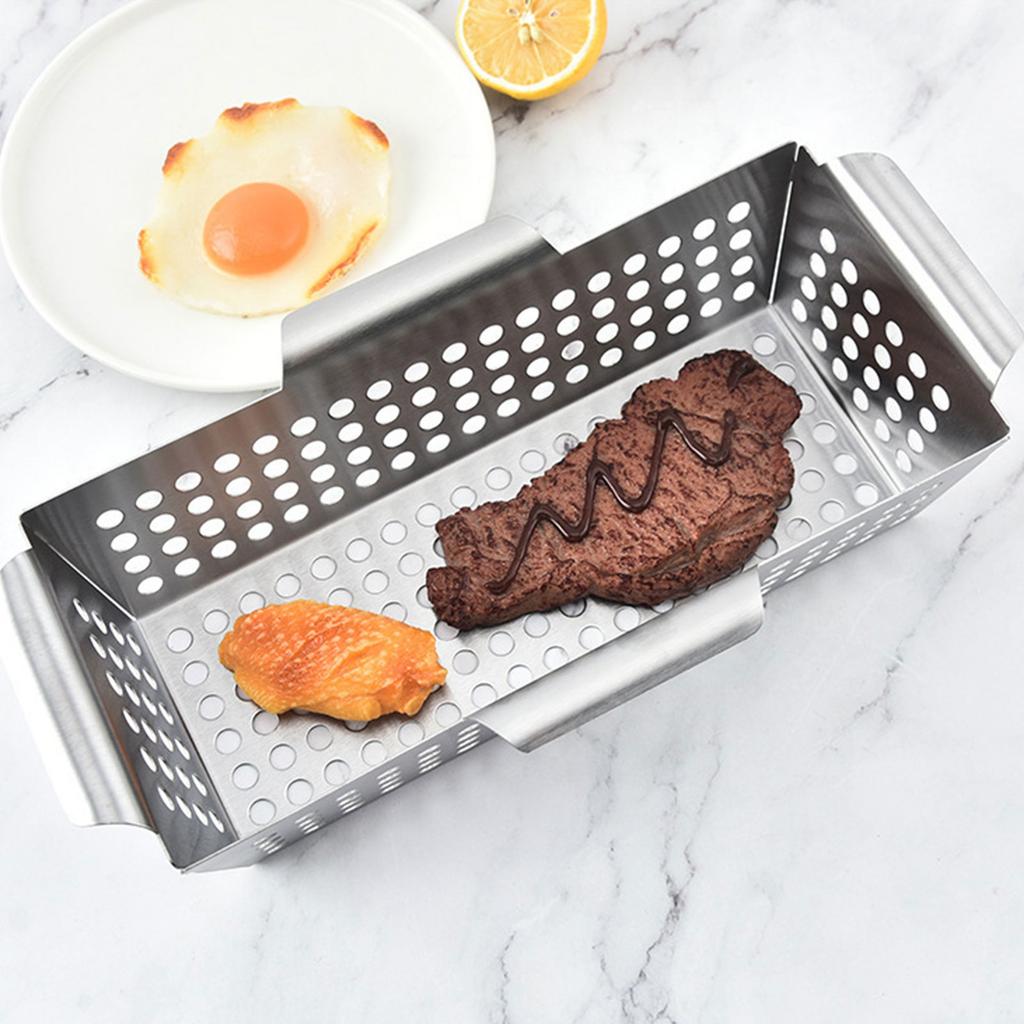 Антипригарная решетка-гриль, устойчивая к ржавчине сковорода-гриль, тарелка для барбекю, аксессуары для гриля, материал из нержавеющей стали для гриля