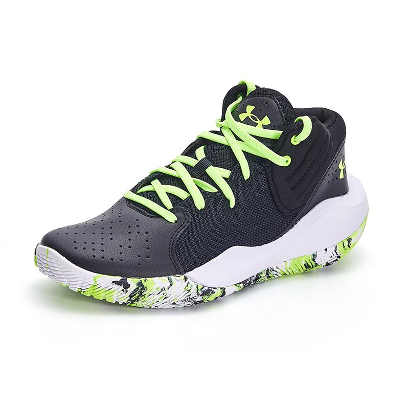 Under Armour Jet 21 GS Black Lime Kids Sneakers White 3024794-009