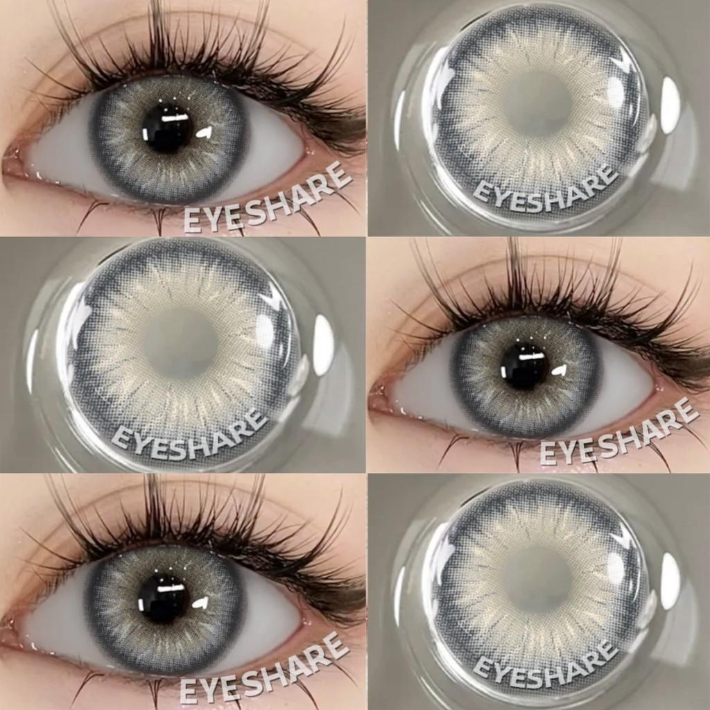 Eyeshare 2 pcs Contact Lens Natural Looking Colorful Contact Lenses 1 Year Brown Lenses Blue Lens Gray Lens