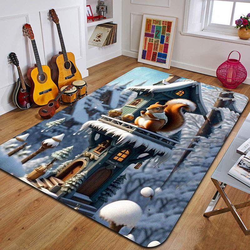 S-squirrel Printed Carpet Fashion Yoga Mat Non-Slip Carpet Bedroom Decoration Outdoor Carpet Bedroom Birthday Gift
