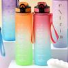 1000ml Large Capacity Water Bottle with Straw Plastic Cup Sports Cup Plastic Gradient Outdoor Sport Water Bottle