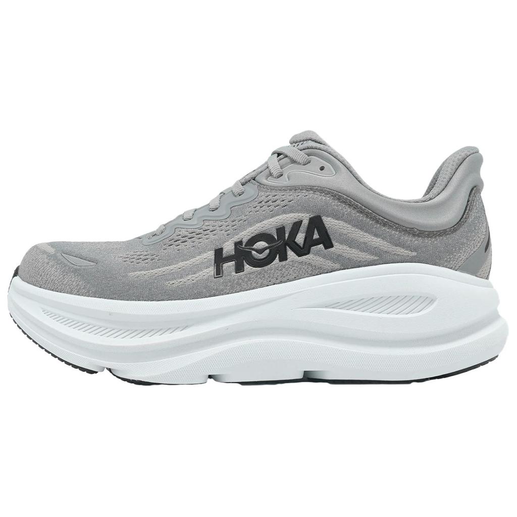 HOKA One One Bondi 9 Амортизация Дышащая Поддержка Легкие Повседневные Кроссовки для Бега на Длинные Дистанции Унисекс Серый 1162015-GCTC