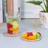 3 Pcs Gold Foil Acrylic Cup Coasters, Foil Modern Cup Drink Mat Clear Acrylic Bar Coaster Round Foils Drink Coaster Gold Placemats for Table