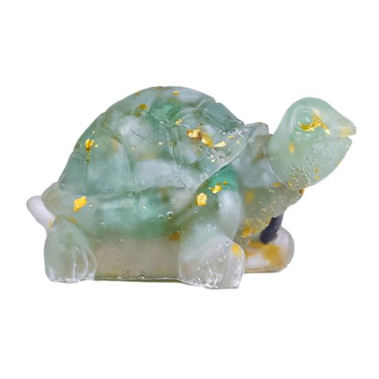 Mini Crystal Turtle Statue Reiki Stone Tortoise Figurine Amulet Turtle Fengshui Sculpture for Home Office Desk Shelf Decoration