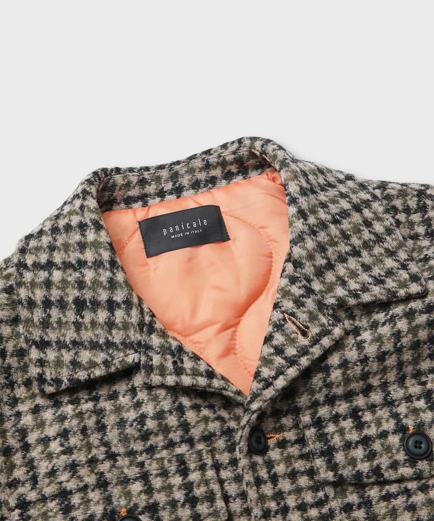 Panicale Wool Blend Check Padded Shacket [Brown]