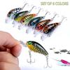 6 шт./компл. мини-кривошипные рыболовные приманки, воблеры, воблеры, пластиковые жесткие поддельные приманки