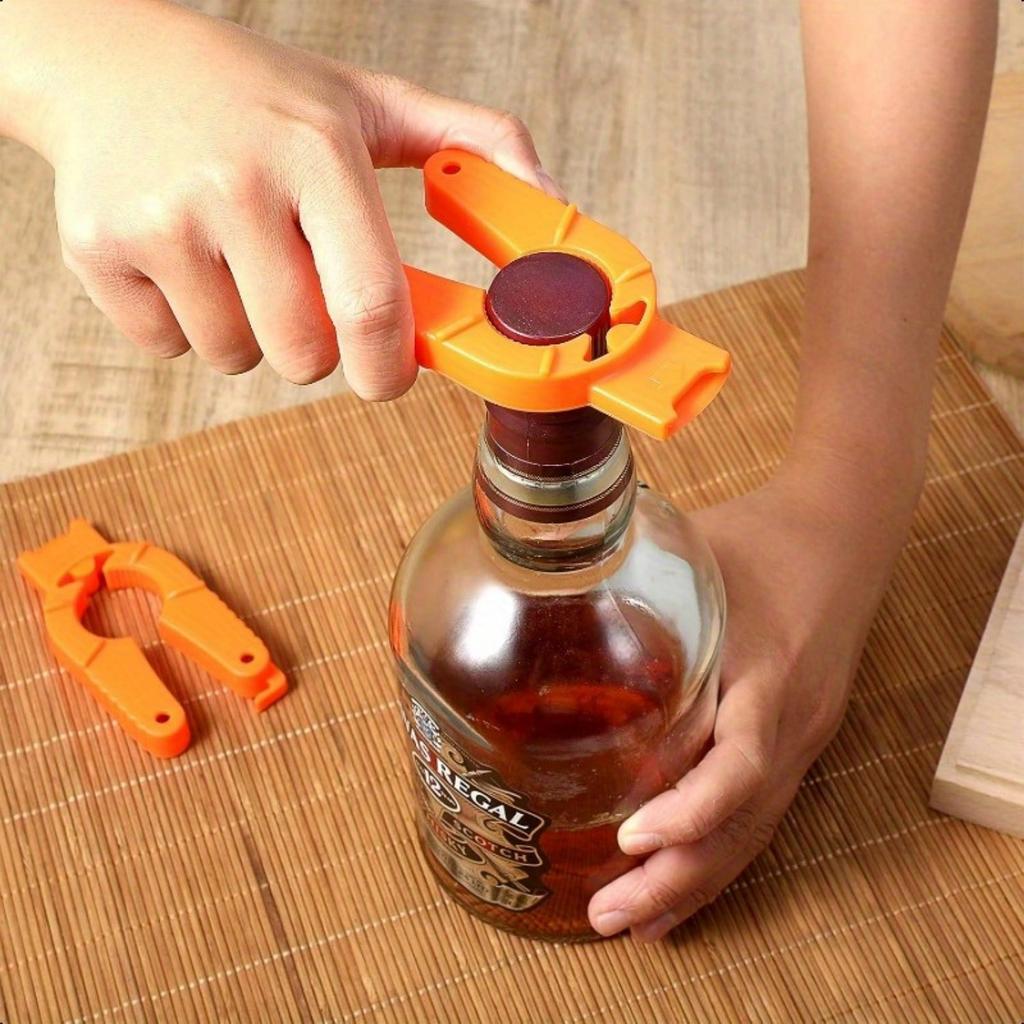 Plastic Bottle Cap Opener 3 Piece Water Bottle Opener Orange Soda Can Opener 3 In 1 Multi-Purpose Water Bottle Opener.
