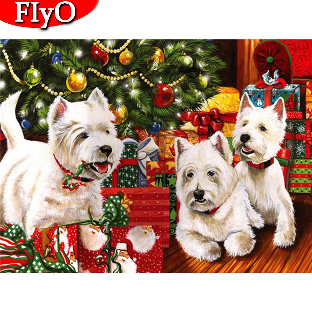 Алмазная вышивка собака ремесло полная дрель распродажа алмазная живопись животное мозаика искусство горный хрусталь Рождественская елка домашний декор