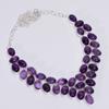 Excellent Top Grade Qualite 100% Natural Amethyst Oval Shape Ethnic Style Handmade Jewelry 925 Steling Silver Necklace 18" WSJ-4750