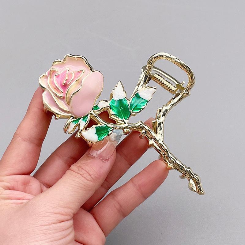Стильная заколка для волос Fresh Temperament Oil Drop Floral Metal Shark